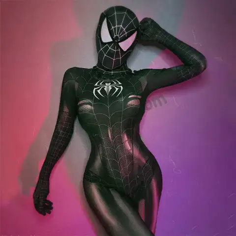Костюм Человека-паука для косплея, сексуальный женский комбинезон, костюм супергероя Zentai, полный костюм, необычное женское платье для вечев...
