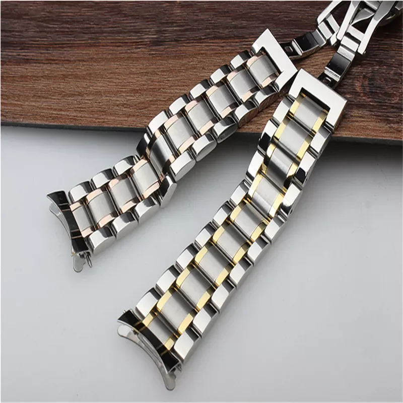 12/14/15/16/17/18/19/20/21/22/23/24mm Watch Band Strap Stainless Steel Watchband Bracelet with Hollow arc interface