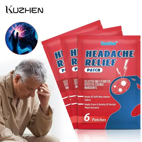 6 цветов пластыря от головной боли для лечения мигреневого головокружения, облегчения боли и расслабления сна