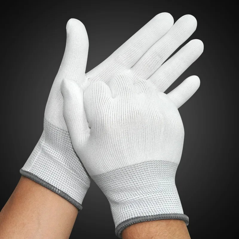

Anti Static ESD Safe Universal White Gloves Electronic Working Gloves PC Computer Antiskid for Finger Protective