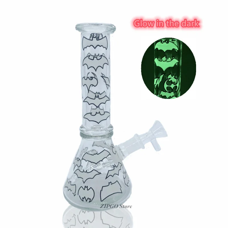 

High-quality 10 Inch Shisha Luminous Vase Bat Glass Beaker Smoking Pipe Glass Bong Tubes Smoke Mouthpiec Flask Home Decor Gifts