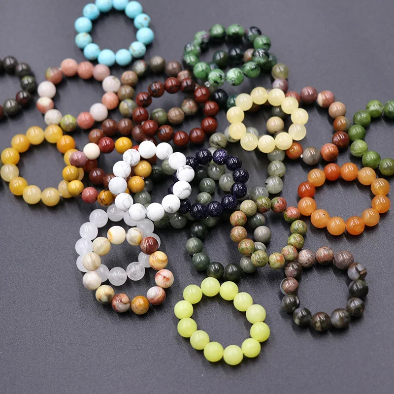 10 шт. 6 мм круглые бусины составное кольцо из драгоценных камней кварцевый