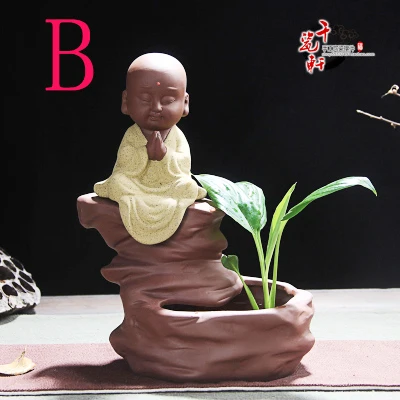 Фото Крутой — лучший деловой подарок #   Замечательное искусство #   Декоративная статуэтка из фарфора, обожествленного песчаной обжигом, в стиле Чан Дао: Маленький монах для домашнего офиса №5