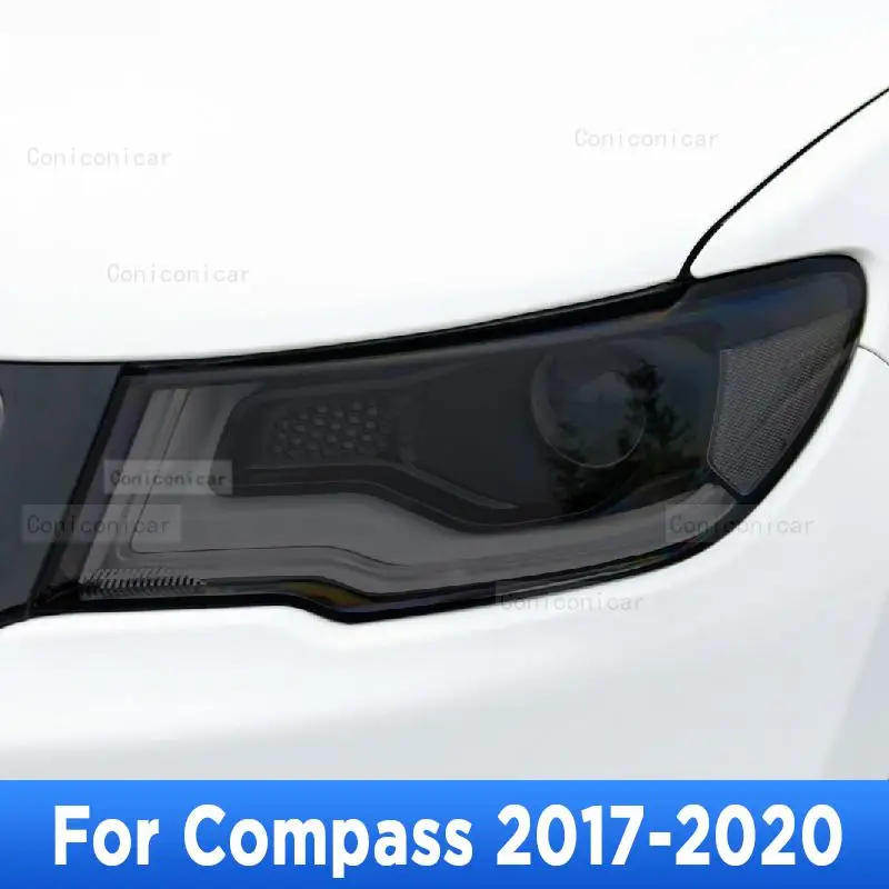 

For Compass 2017-2020 Car Exterior Headlight Anti-scratch Front Lamp Tint TPU Protective Film Cover Repair Accessories Sticker