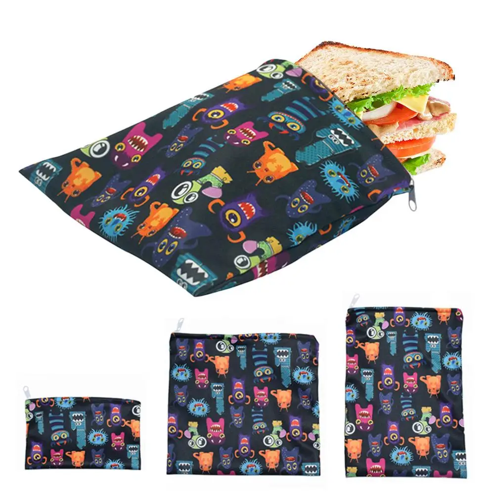 

3pcs/set Reusable Food Storage Bags Leakproof Freezer Bag Sandwich Bags Snack Bag Lunch Bread Bag for Kitchen Food Storage