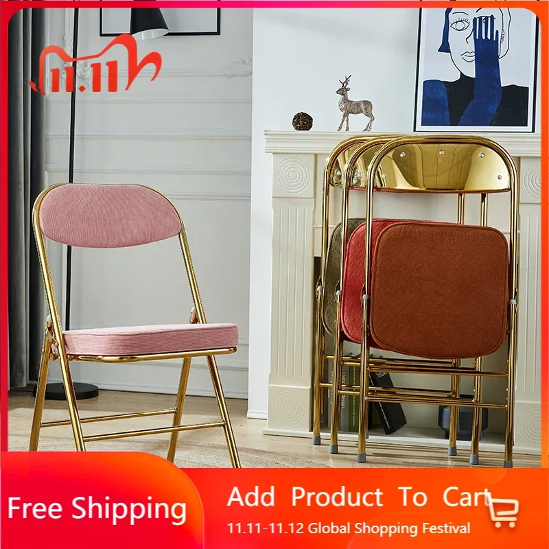 

Foldable Nordic Dining Chairs Mobile Leather Kitchen Creative Ergonomic Backrest Chair Design Silla De Comedor Bedroom Furniture