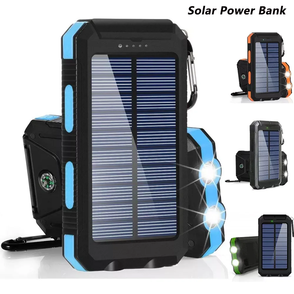 

NEW 80000mAh Portable Solar Power Bank Charging Poverbank Three defenses External Battery Charger Strong LED Light Double USB