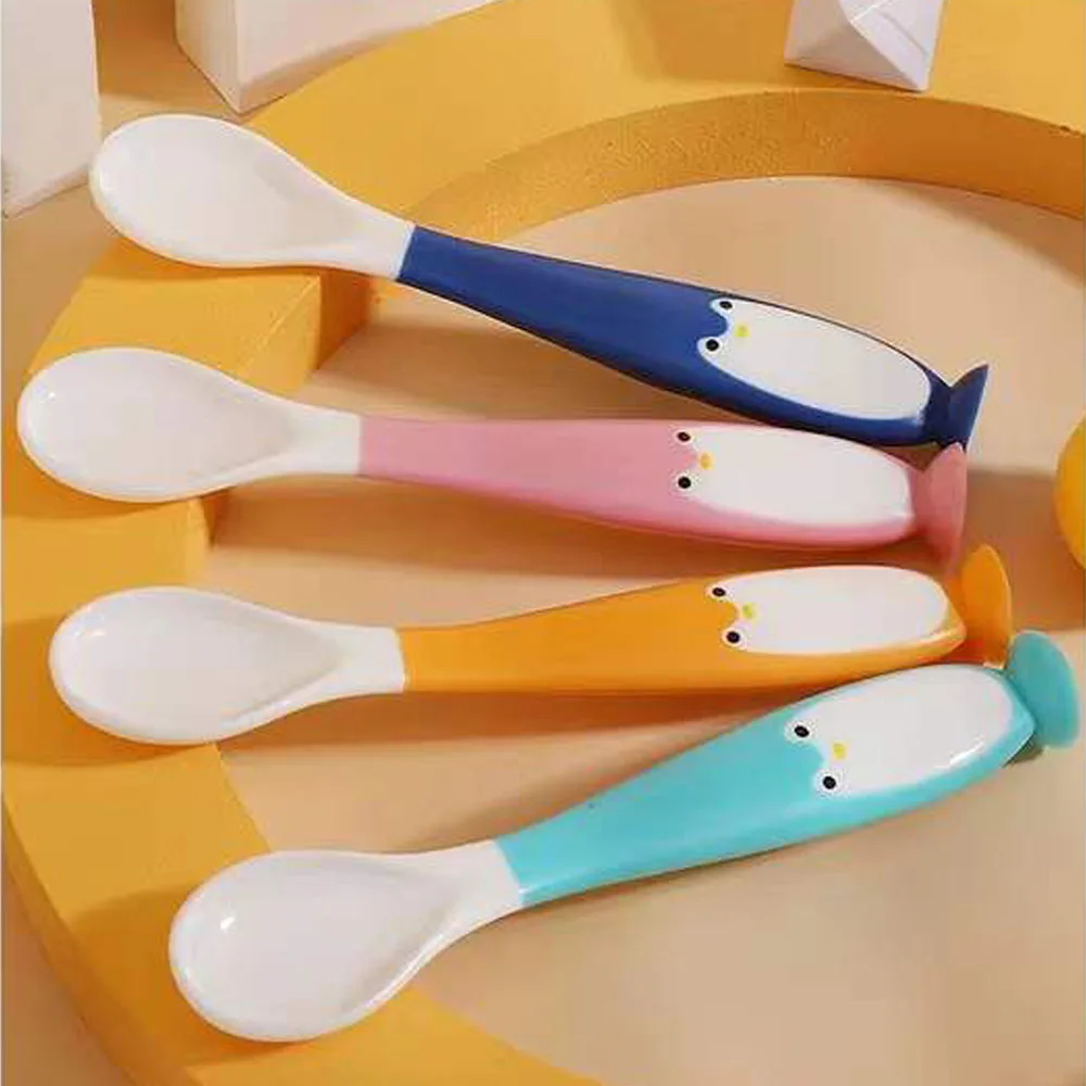 

2PCS Baby Silicone Spoon Fork Utensils Set Auxiliary Food Toddler Learn to Eat Training Bendable Kids Boy Girl Food Feeding Tool