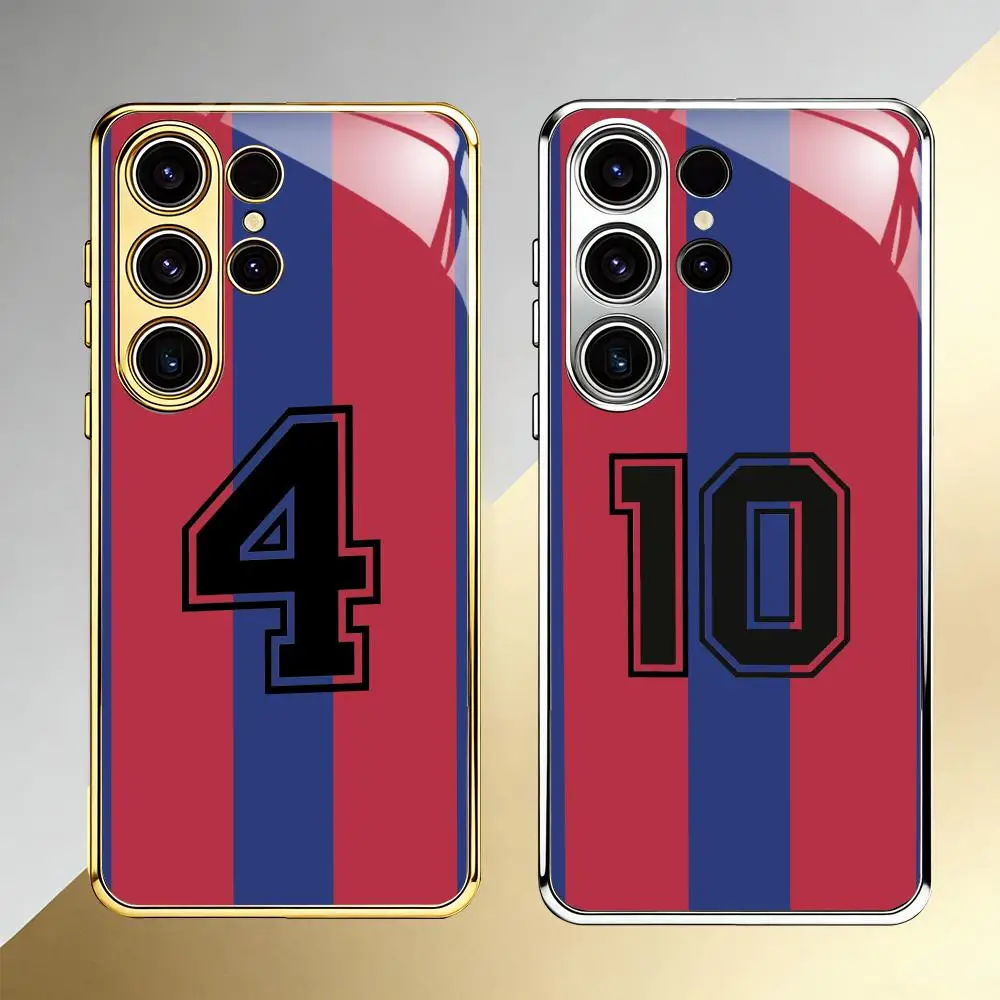 Фото Чехол для телефона F-FC B-Barcelonaes для Samsung S26 S25 S24 S23 S22 S21 Plus Ultra FE Edge, гальванизированное стекло №1