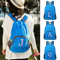 women portable foldable backpack travel hiking outdoor pack men lightweight folding sports daypack pink letter print backpacks