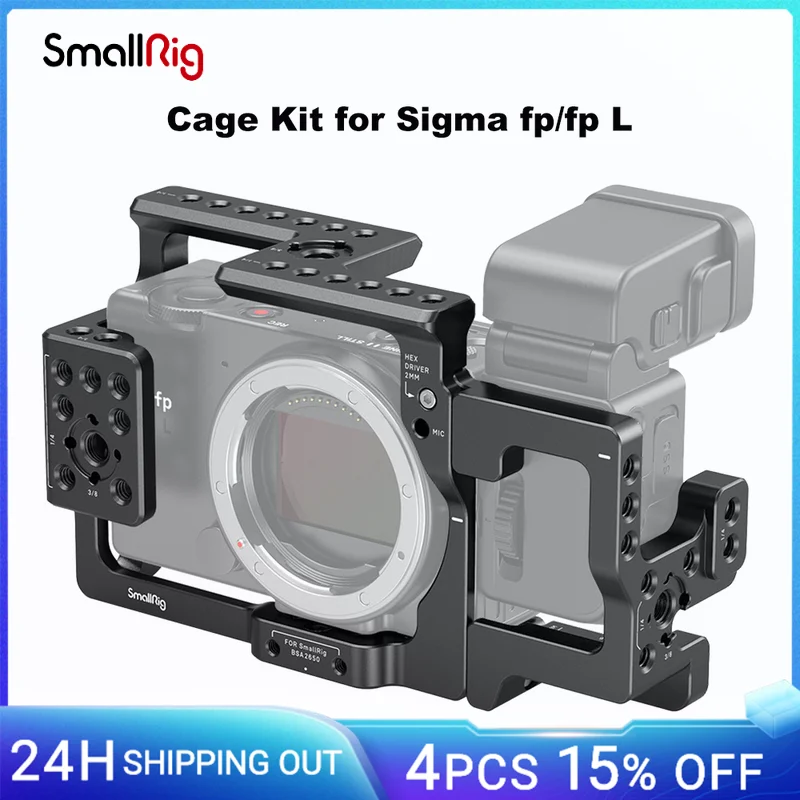 

SmallRig Cage Kit Only for Sigma fp & fp L Series, Comes with NATO Rail, Locating Holes for ARRI and 1/4" & 3/8" Threaded Holes