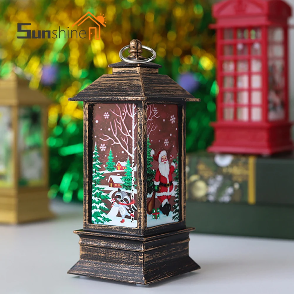 Wholesale Christmas Party Santa Claus LED Pportable Lamp for Christmas Gift New Year Christmas Santa Lantern Wind Lights