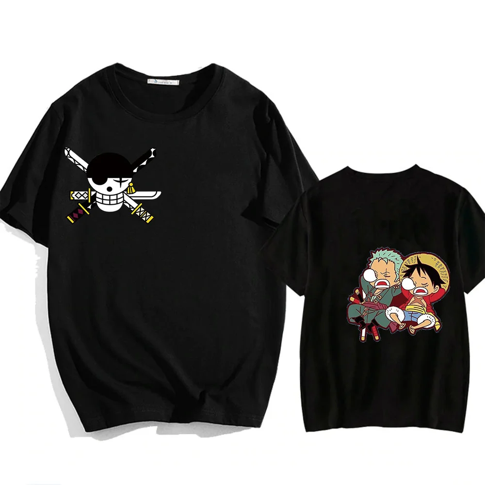 

2021 Japanese Anime One Piece Luffy Harajuku T Shirts Fashion Cool Streetwear Roronoa Zoro Leisure Hip-hop T-shirt