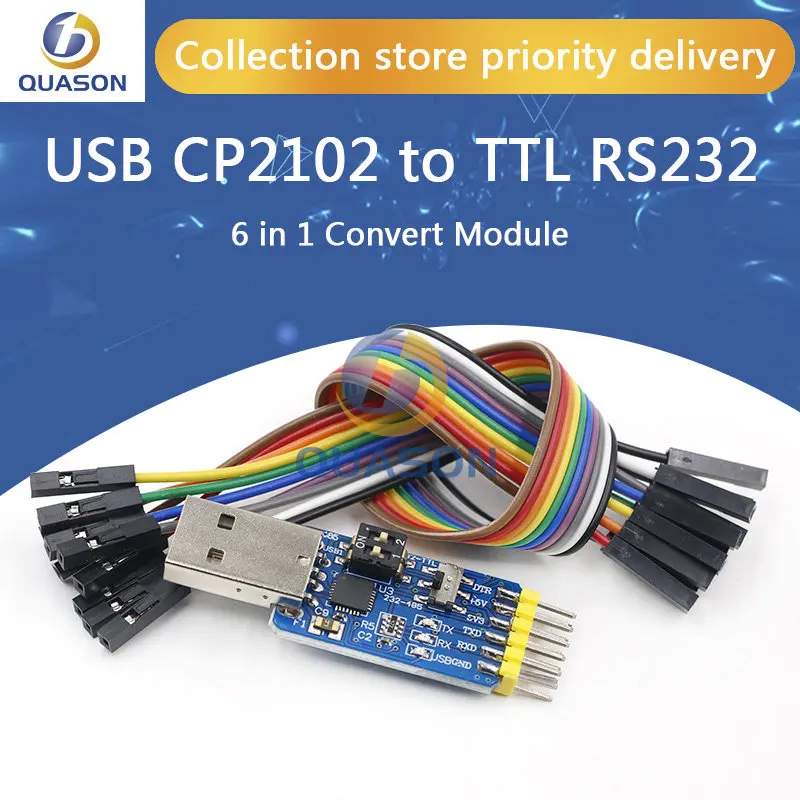 CP2102 USB-UART 6-in-1 Multifunzionale (USB-TTL/RS485/232,TTL-RS232/485,232 a 485) Adattatore Seriale per Arduino
