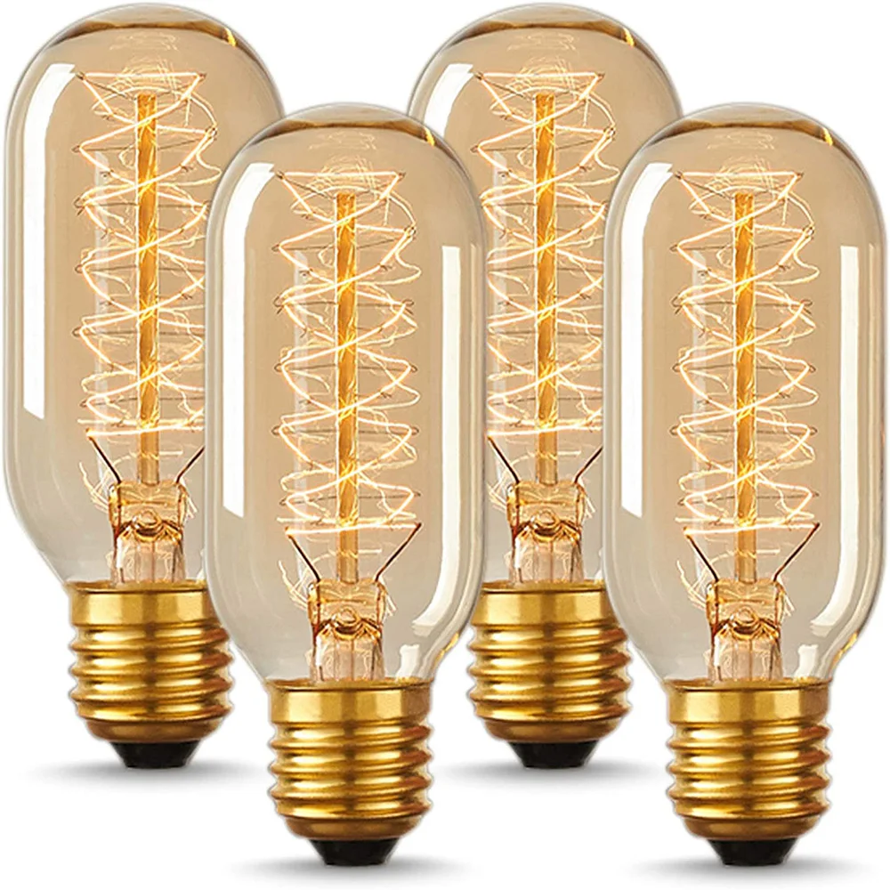 

Spiral Filament Light Bulb Tungsten Filament Lamp 220V Vintage Edison Lamp Retro LED E27-40W Warm Yellow Decorative Lighting