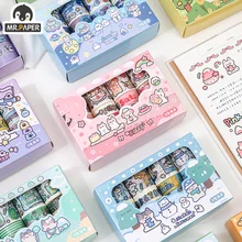 Mr. Paper 20Rolls/Box Kawaii Animal Washi Tape Set Cute Cartoon Hand Account Decorative Stickers Tape Korean Stationary Supplies