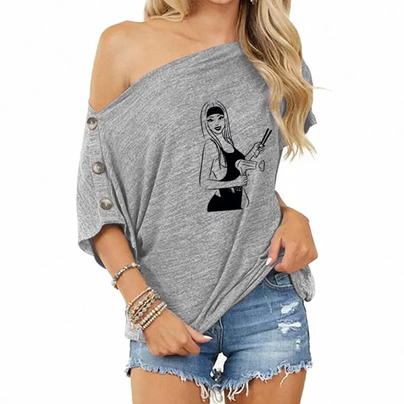 

Summer fashion sexy short sleeve T-shirt women's casual
