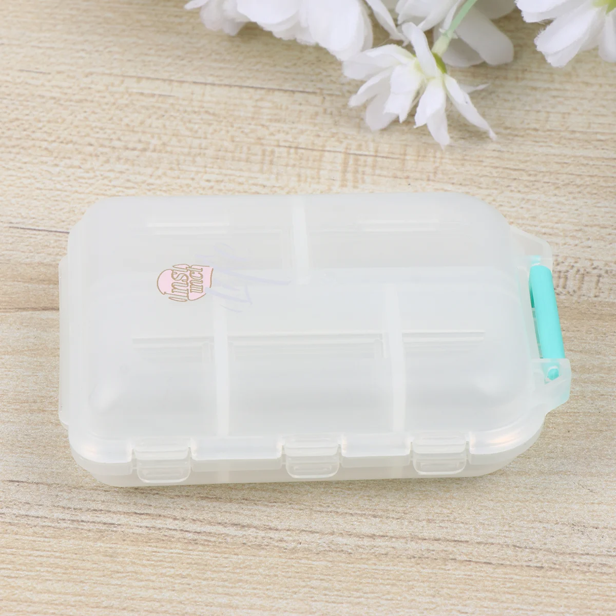 

Box Organizer Mini Case Dispenser Storage Travel Double Carry Medication Containers Layers Patient Outdoor Clock Alarm Daily