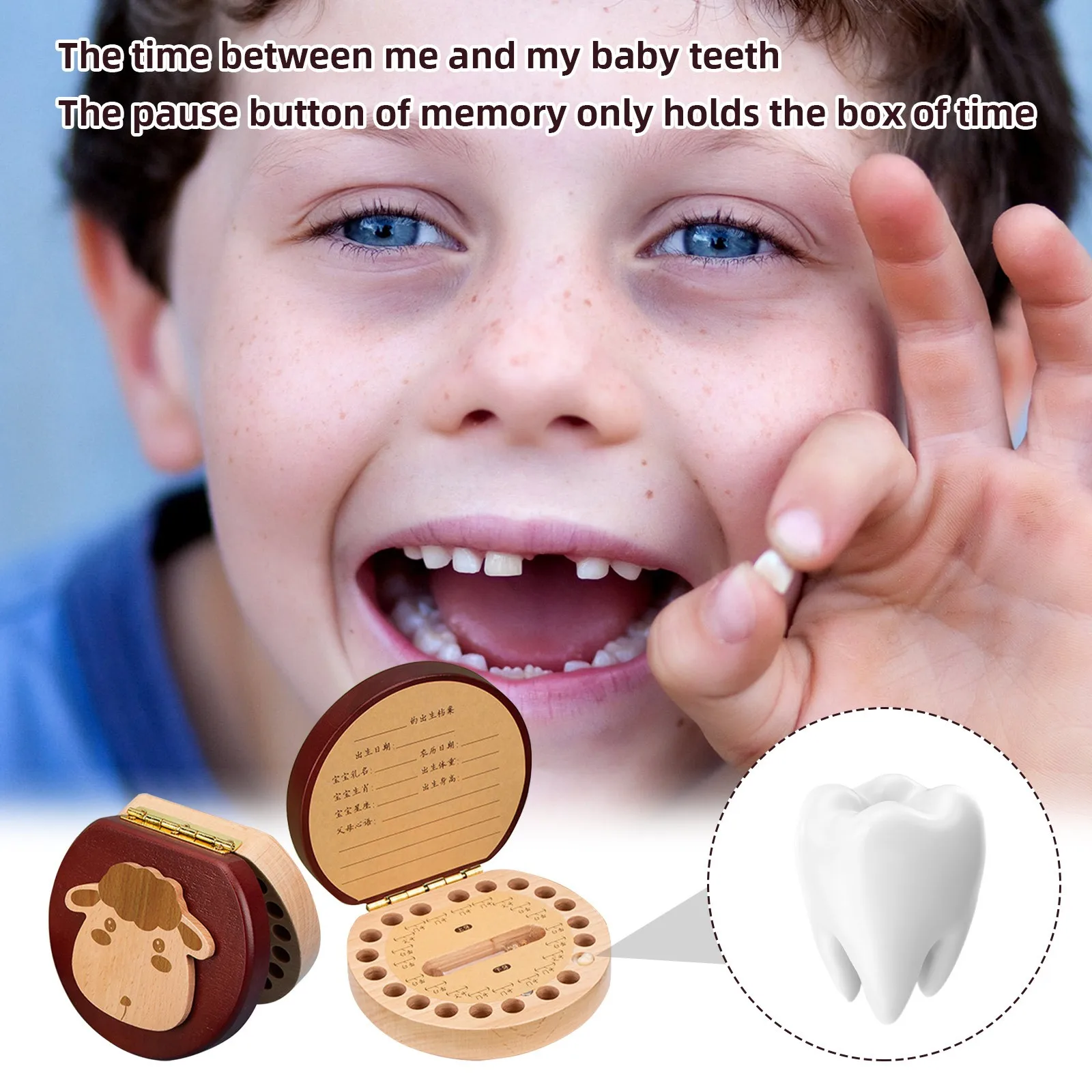 Детская Деревянная Коробка Для Зубов Органайзер Молочных