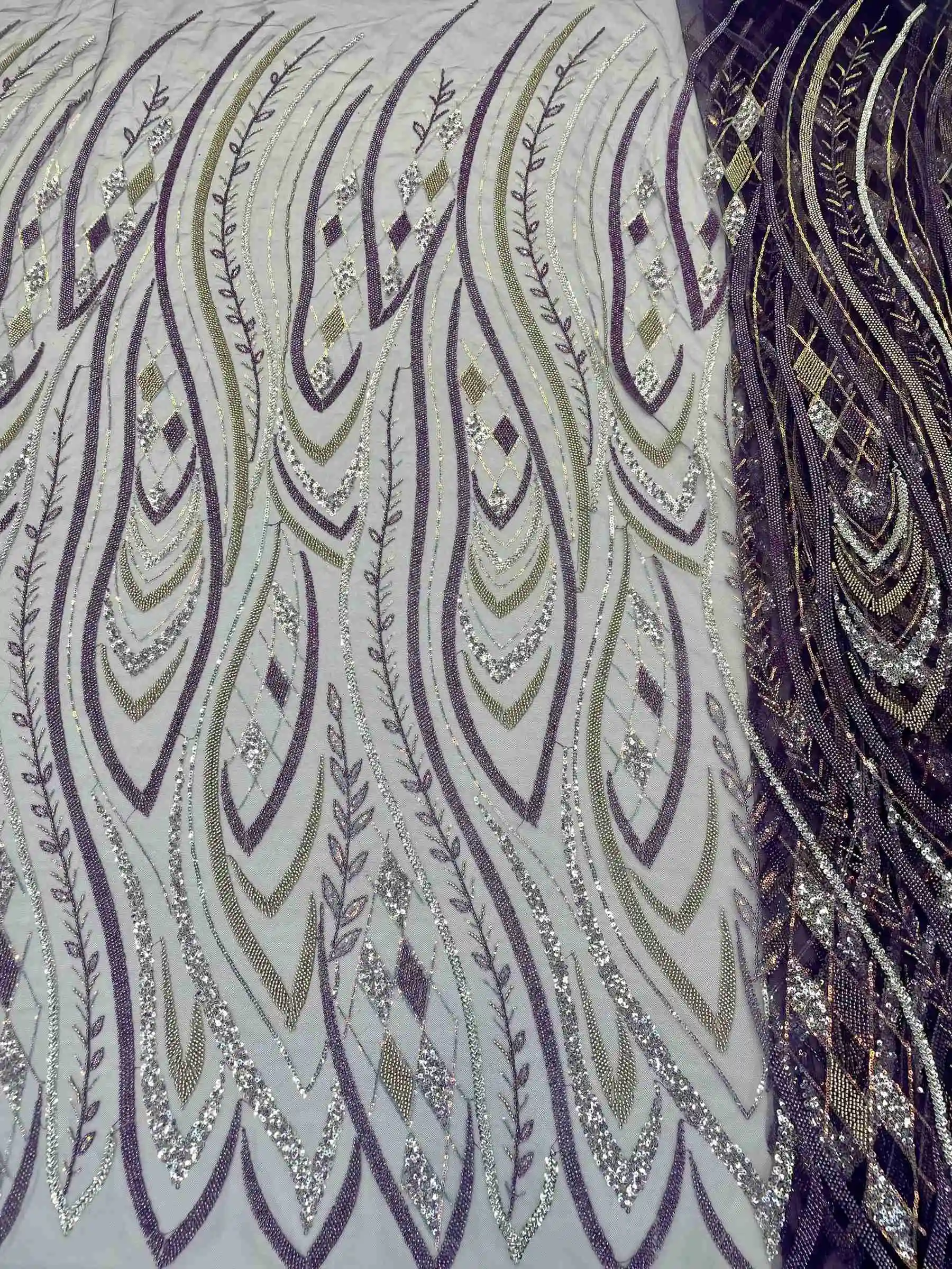 

lace with crystal beads for party dresses sequins mesh fabric 5 yards gold embroidery 2023 high quality african new arrival 2022