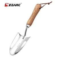 ezarc garden hand trowel hand shovel stainless steel for gardening garden spade with wood handle for transplanting planting