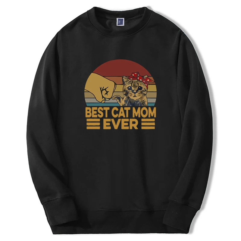 

Best Cat mom Ever Animals Print Cute 2022 Sweatshirts Hoodie For Men Girt For Dad Casual Long Sleeve Fashion New Hoody Sudaderas