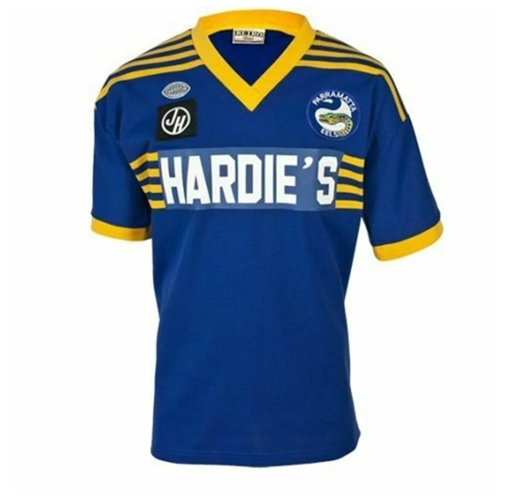 

1982 Мужская Ретро футболка для регби Parramatta Eels, спортивная рубашка S-3XL