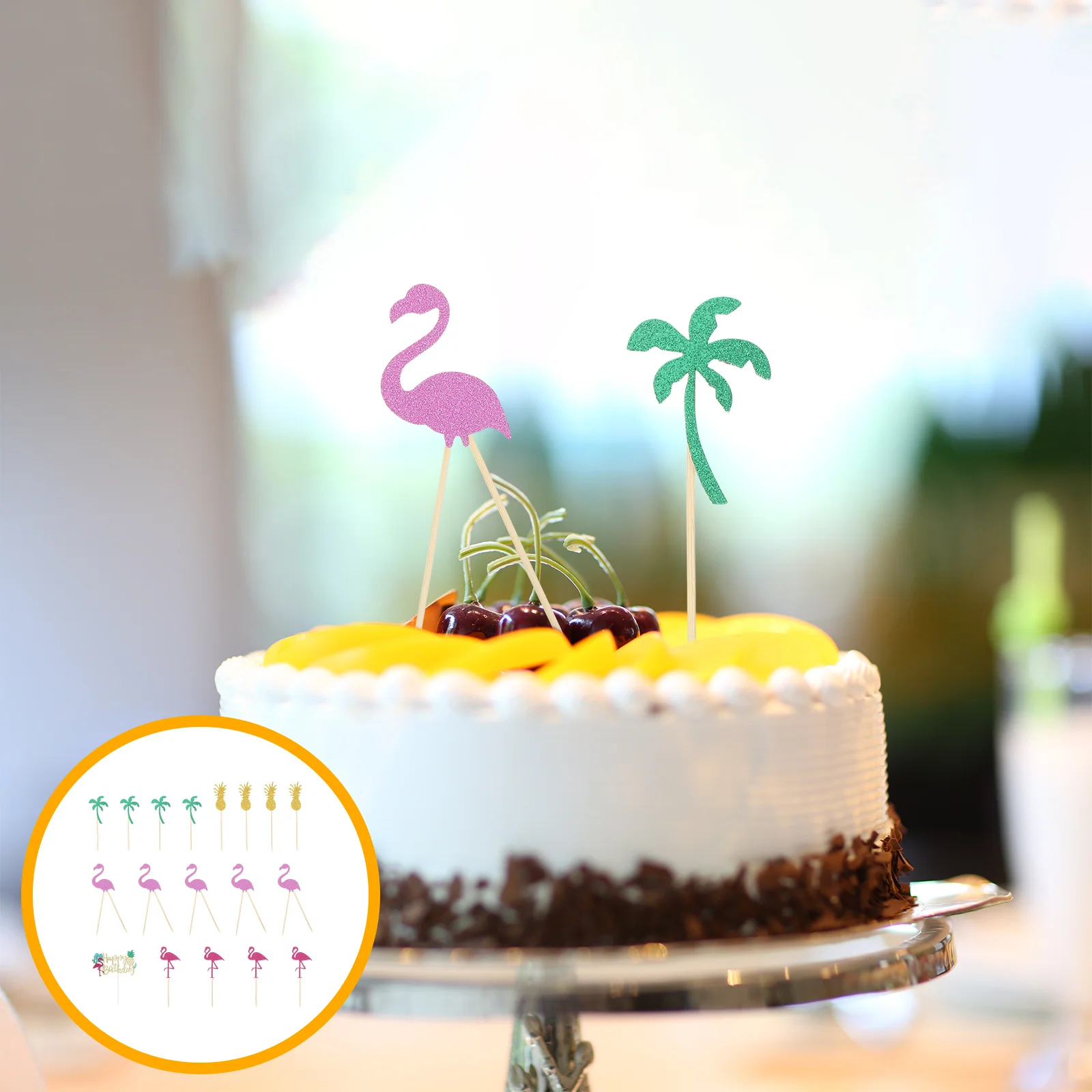 

Cake Cupcake Picks Toppers Insertluau Party Hawaii Birthday Hawaiian Topper Dessert Decorations Supplies Tree Cardswizzle Stick