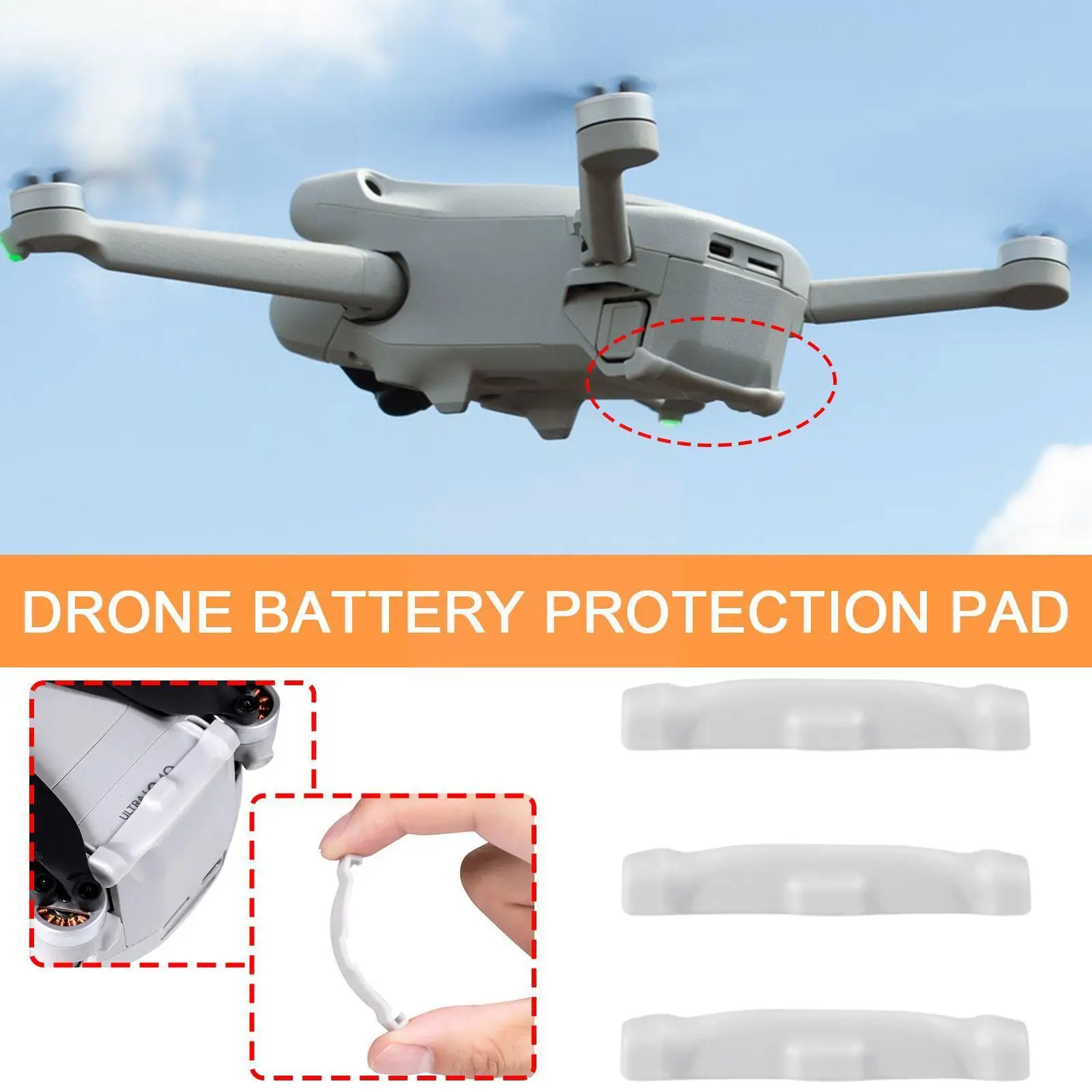 

Bottom Fuselage Pad For DJI Mavic Pro RC Drone Accessories Anti-scratch & Anti-wear Protection Parts 3pcs B0O4