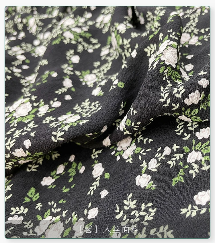 

Изысканная искусственная ткань зеленый цветочный принт tela летнее платье рубашка Чонсам Шитье