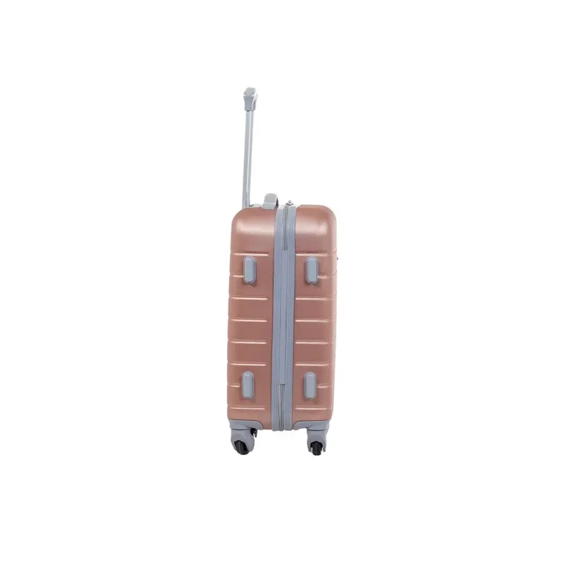 2pc Hardside Rolling Spinner Upright Set, Checked and Carry-on Luggage Duo, Rose Gold