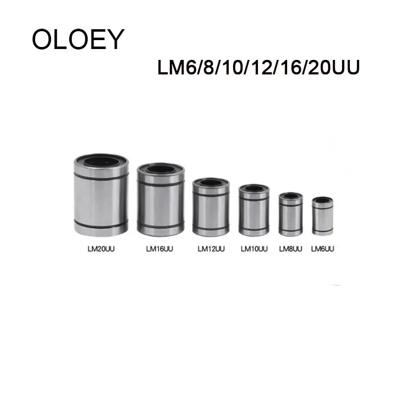 10 шт. LM3UU LM4UU LM6UU LM8UU LM10UU LM12UU LM16UU LM20UU линейная втулка CNC линейные подшипники линейный