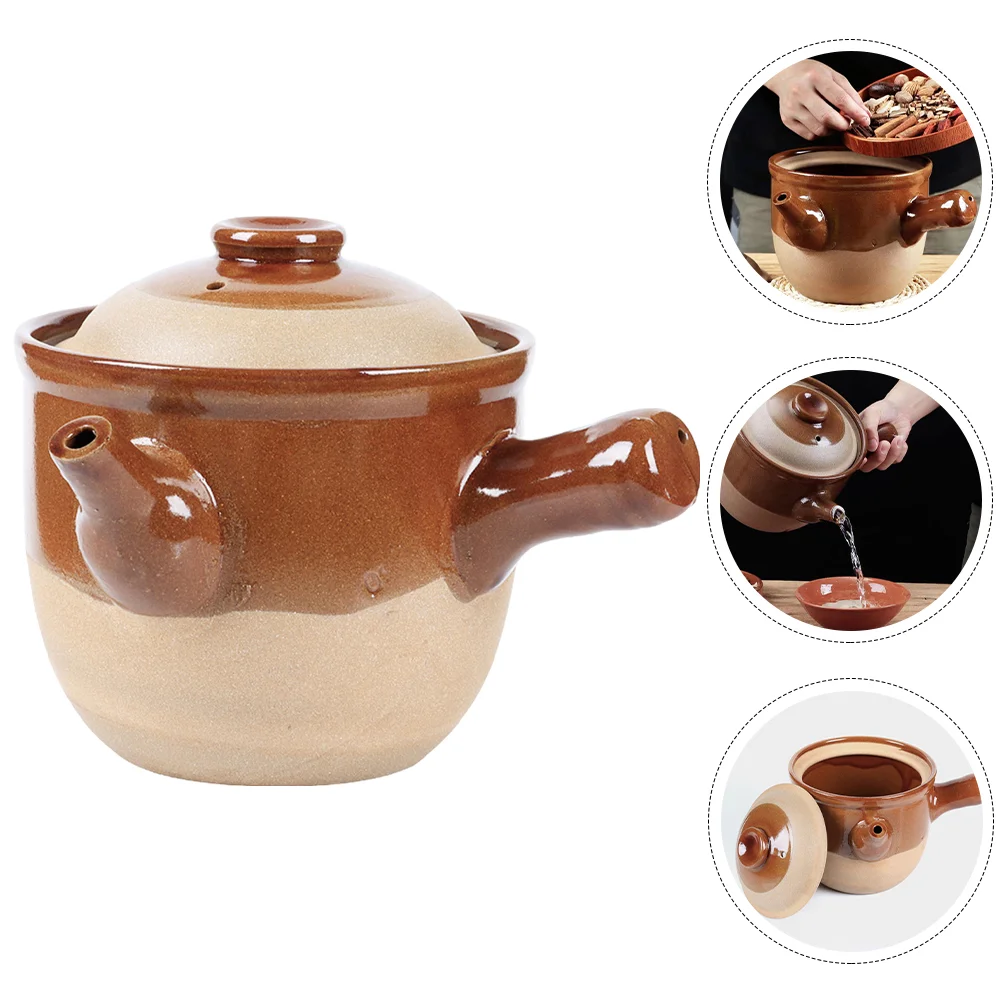 

Clay Cooking Pot Pottery Soup Home Chinese Medicine Cooker Pots Medicines Porcelain Tea Kettle Japanese Teapot