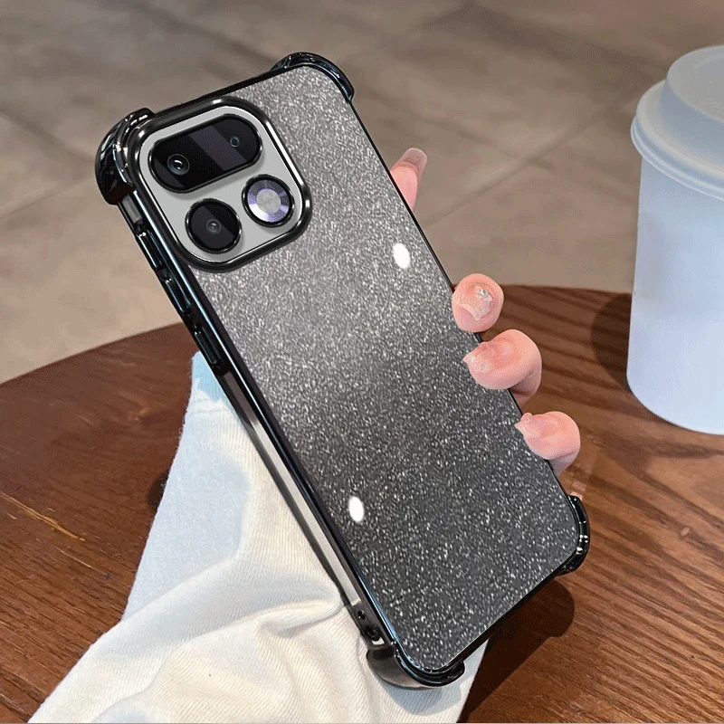 Фото Прозрачный защитный чехол с блестящим покрытием для Realme 16 Pro 5G, гибкий чехол из ТПУ с защитой от ударов по четырем углам №1