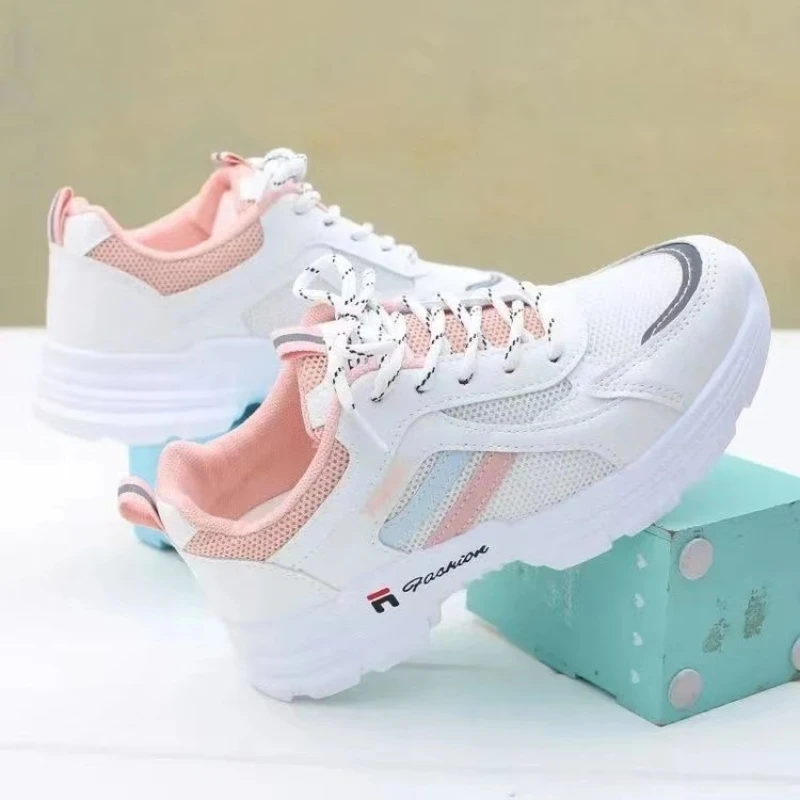 Mesh Surface Ventilation Spring and Autumn New Shoes Sneakers Running Shoes Off White Shoes Tenis De Mujer  White Sneakers Women