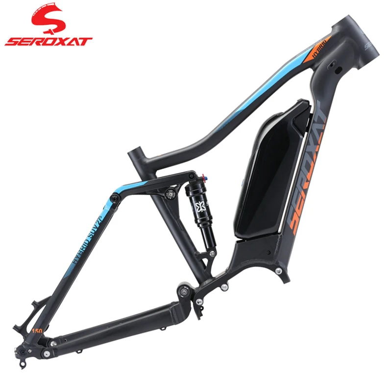 SEROXAT dağ bisiklet iskeleti AM çerçeve 27.5 29er MTB DH çerçeve alüminyum alaşım hibrid bisiklet iskeleti arka şok 150mm e-bisiklet bisiklet motoru 1000W