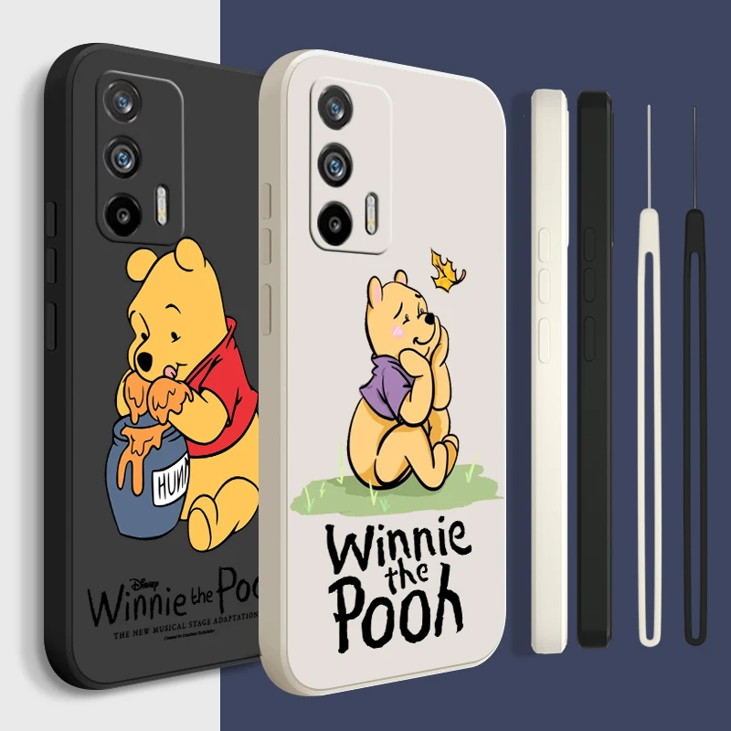 

Disney Pooh Bear Anime For Realme Q5i V23 Narzo 50A 50i 10 9i 8i 7i 6s 6i 5i Prime Global Liquid Rope Phone Case