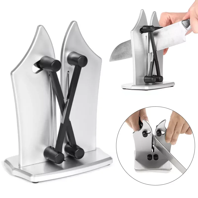

2023New Knife Sharpener Stone Grinder Blade Sharpening Professional Knife Sharpening Tool With Seat Kitchen Accessories V shape