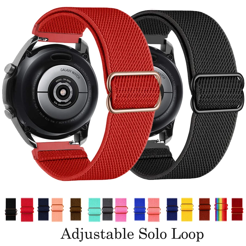 

20mm 22mm Solo Loop Band for Samsung Galaxy watch 3 gear s3 46mm 42mm active 2 40 44 bracelet for amazfit Huawei GT2 Pro strap