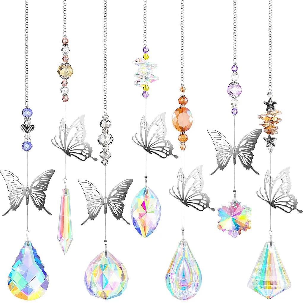 

7 Pieces Sun Catcher Insects Hanging Pendant Outdoor Geometric Ornament