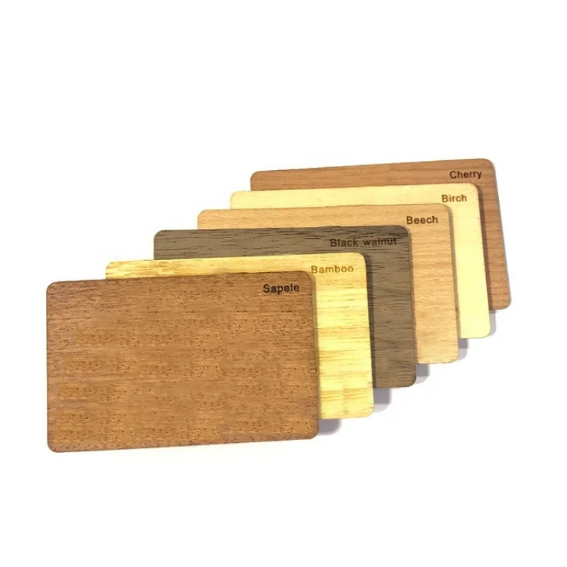Customized Blank RFID Smart Chip Card Laser Engraved NFC Wood Business Card