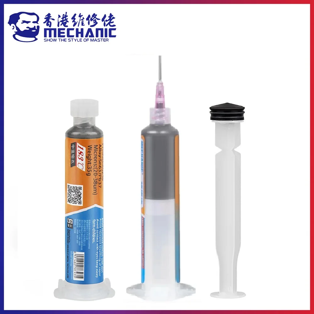 MECHANIC XGZ40 паяльная Оловянная паста 183 ℃ температура плавления Сварка Пайка с флюсом крем Sn63/Pb37 Ремонт печатной платы BGA процессора Светодиодная лампа
