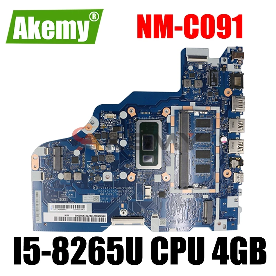 

For Lenovo IdeaPad L340-15IWL/L340-17IWL laptop motherboard NM-C091 motherboard with I5-8265U CPU 4GB RAM 100% fully tested