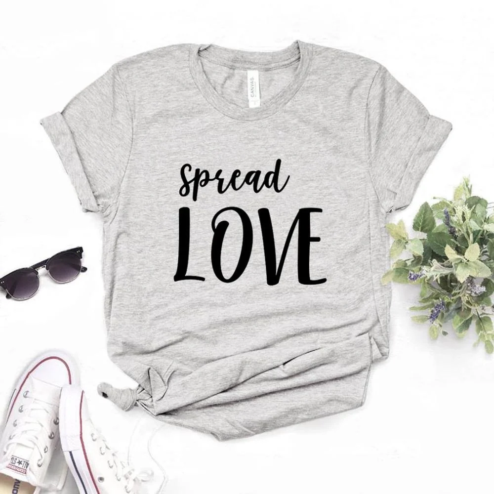 

Spread Love Women tshirt t-shirt Lady Yong Girl Top Tee Drop Ship R264