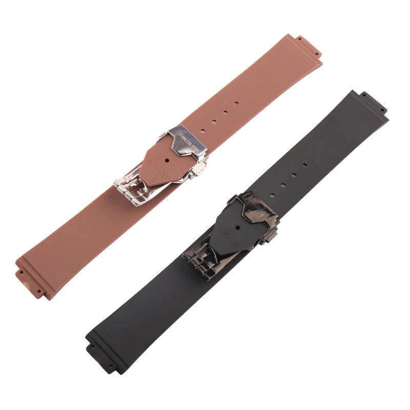 Watch accessories soft silicone watch belt waterproof rubber strap suitable for HUBLOT  Hublot female convex 21*15*18mm