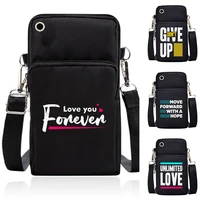 universal mobile phone bag case for iphonesamsungxiaomi waterproof pouch phrase print pattern handbag outdoor sport arm wrist