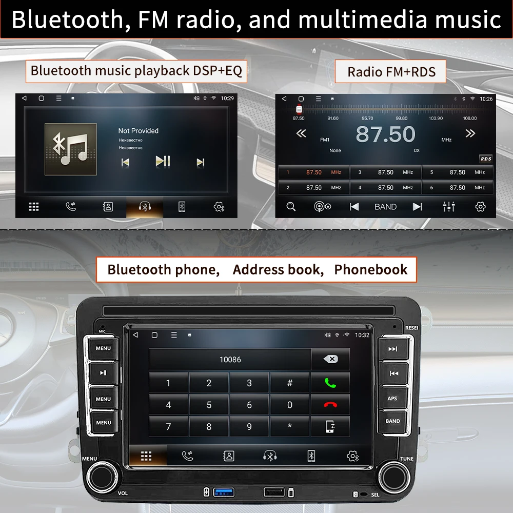 Автомобильный мультимедийный плеер Android 13 для VW Volkswagen Polo Bora Golf 5 6 Passat CC B6/7 Jetta Tiguan с