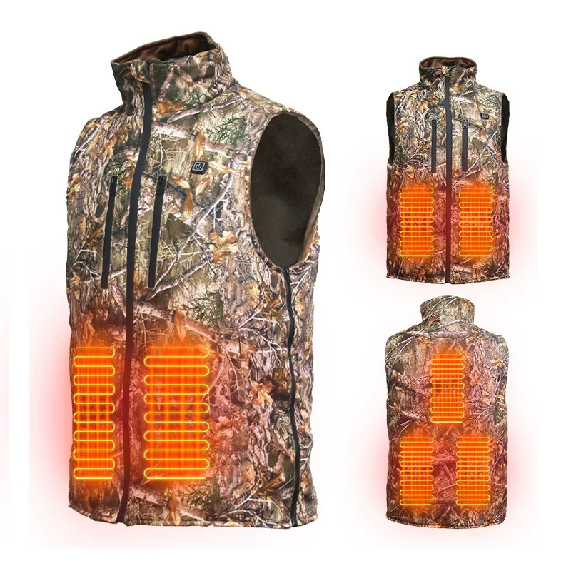 

Men USB Infrared 5 Heating Areas Vest Jacket Winter Electric Heated Waistcoat For Outdoor Sports Hiking