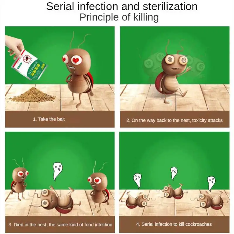 100 шт. гранулы для тараканов порошок сильный инсектицид убийца приманка клей
