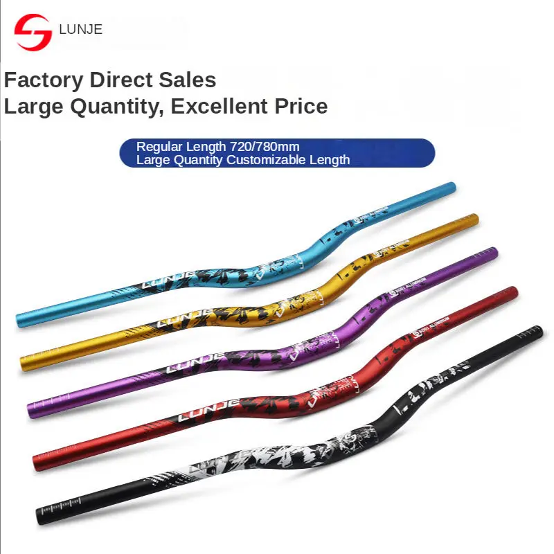 

LUNJE Mountain Bike Handlebar XC/AM Off-road 720/780mm Bicycle Aluminum Alloy Swallow Riser Handlebars MTB Bike Accessories